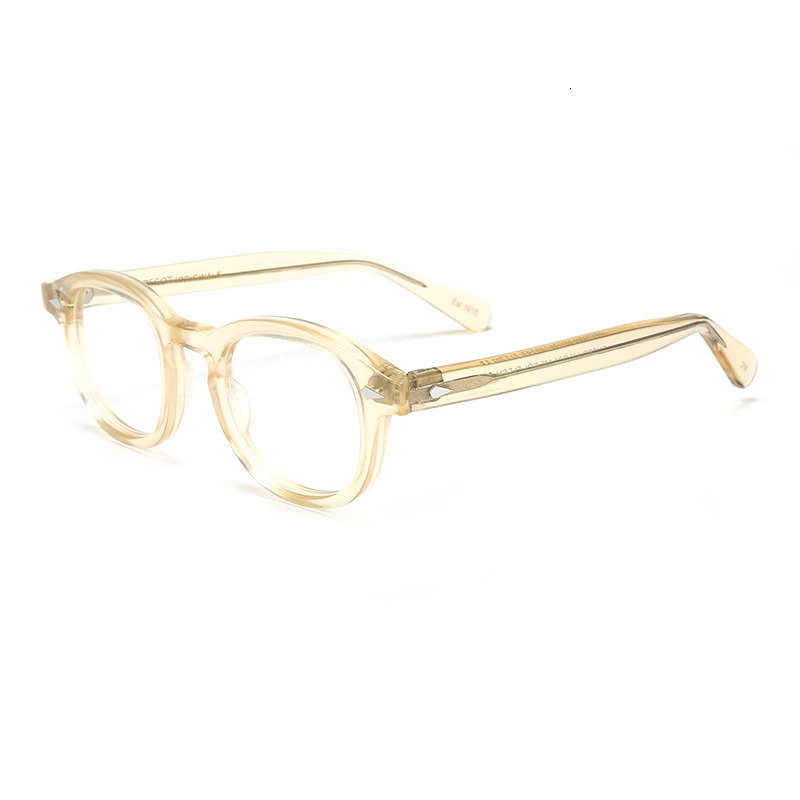 Mens Frame Johnny Depp Style Transparent Lens er Computer Mens Round Retro Glasses 240929