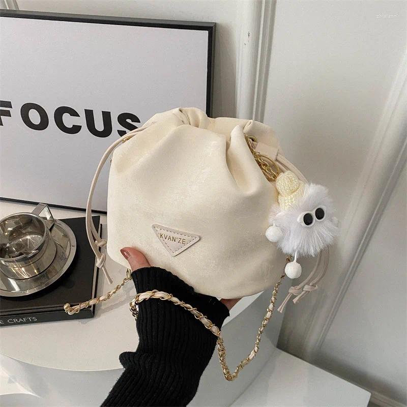 Shoulder Bags Fashion Design Small Women's Chain Crossbody Bag Drawn Western Style Water Bucket 97f8