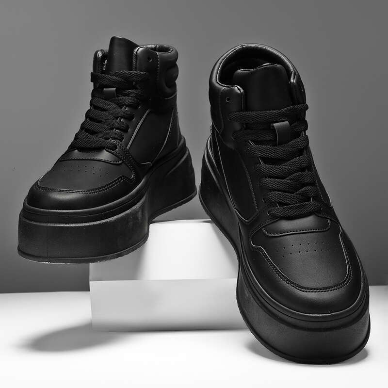 Autumn Men Casual Platf orm Ankle Boo ts Hi gh-top Thick Bottom Sneakers Male Outdoor Basketball Shoes Sport Trainers