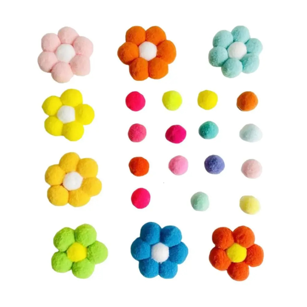 Colorful Charm DIY Rubber Beach Bag Accessories for Borg Bags Flower and Pearl Pom Tassel ww 241008