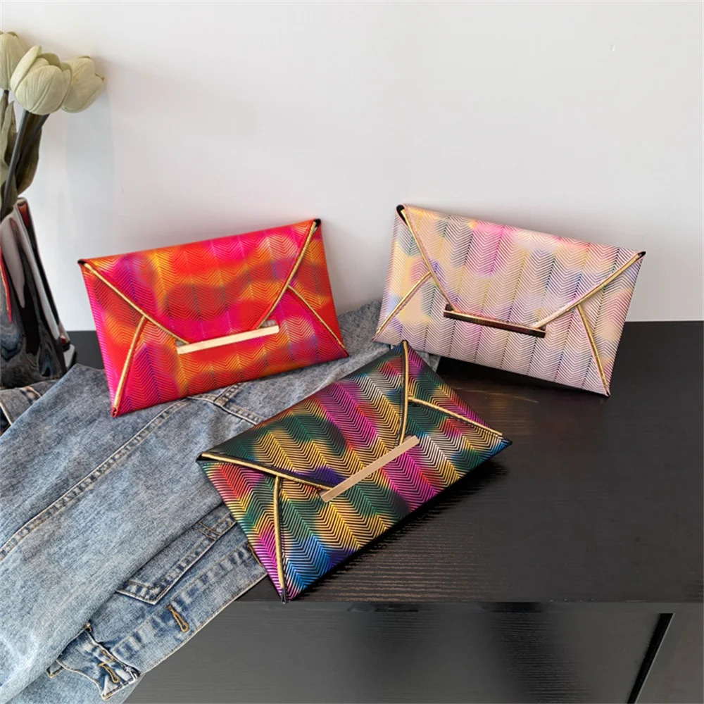 Women Dinner Bag PU Ladies Clutch Bags Fashion Banquet Hand Dress Evening Phone Colorful Envelope Purse 240925