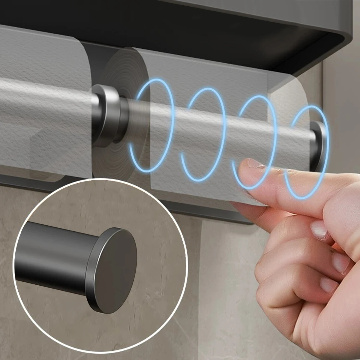 Aluminum alloy paper holder wall mounted toilet roll paper holder without drill bathroom kitchen paper holder 240929