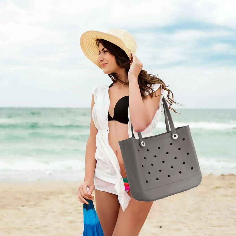 Large Bogg Baglarge Capacity Bogg Bag Fashion Mommy Storage Baskets Rubber Over Sized Tote Summer Color Eva Jelly Beach Bags w250417