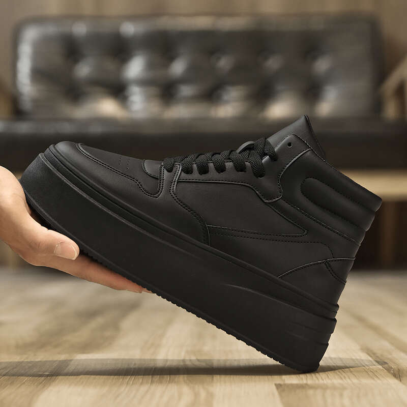 Autumn Men Casual Platf orm Ankle Boo ts Hi gh-top Thick Bottom Sneakers Male Outdoor Basketball Shoes Sport Trainers