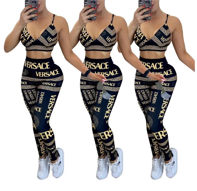 Women's Luxury Tracksuits Two Piece Sets Fashion Summer Designer Tracksuits Chic Elegant Female Top And Pants Suit Sport Activewear