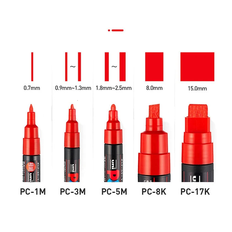 Uni Posca Acrylic Paint Marking PC-5M PC-3M PC-1M PC-17K PC-8K 7/8/12/15/24/29 Packaging Set Rock Paint Marking Art Pen 240929