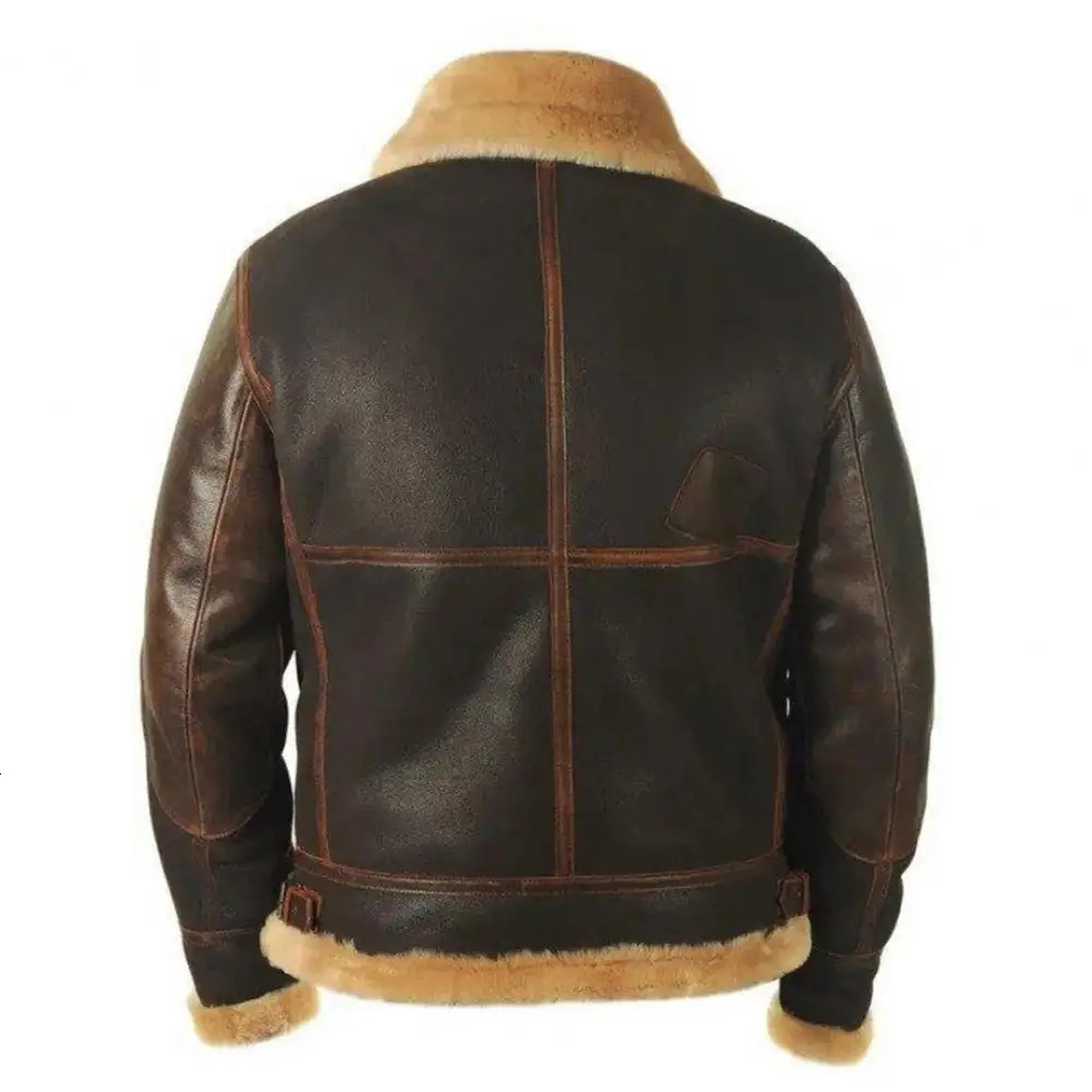 Men Jacket Plush Lining Fur Collar Mens Leather Jackets Thickened Windproof PLush Warm Winter Coat PU Jacket Biker Leather Coat 240930