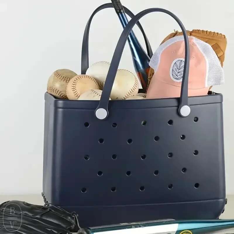 Medium Beach EVA Rubber Waterproof Pool Shoulder Handbag Picnic Women Shopping Storage Basket Tote Jelly Sac Bogg Bag w2504171BLI6JD2