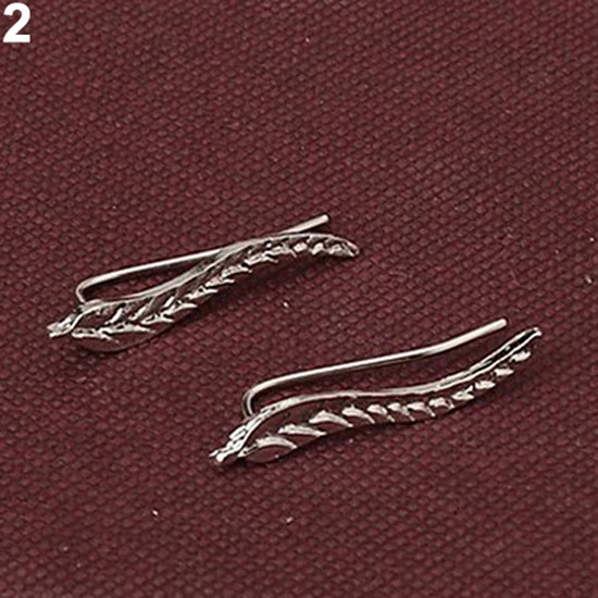 Trendy Leaf Earrings Ear Climber Round Heart Stud for Women Everyday Jewelry Boho Cat Paw Knot Cuff Piercing 240926