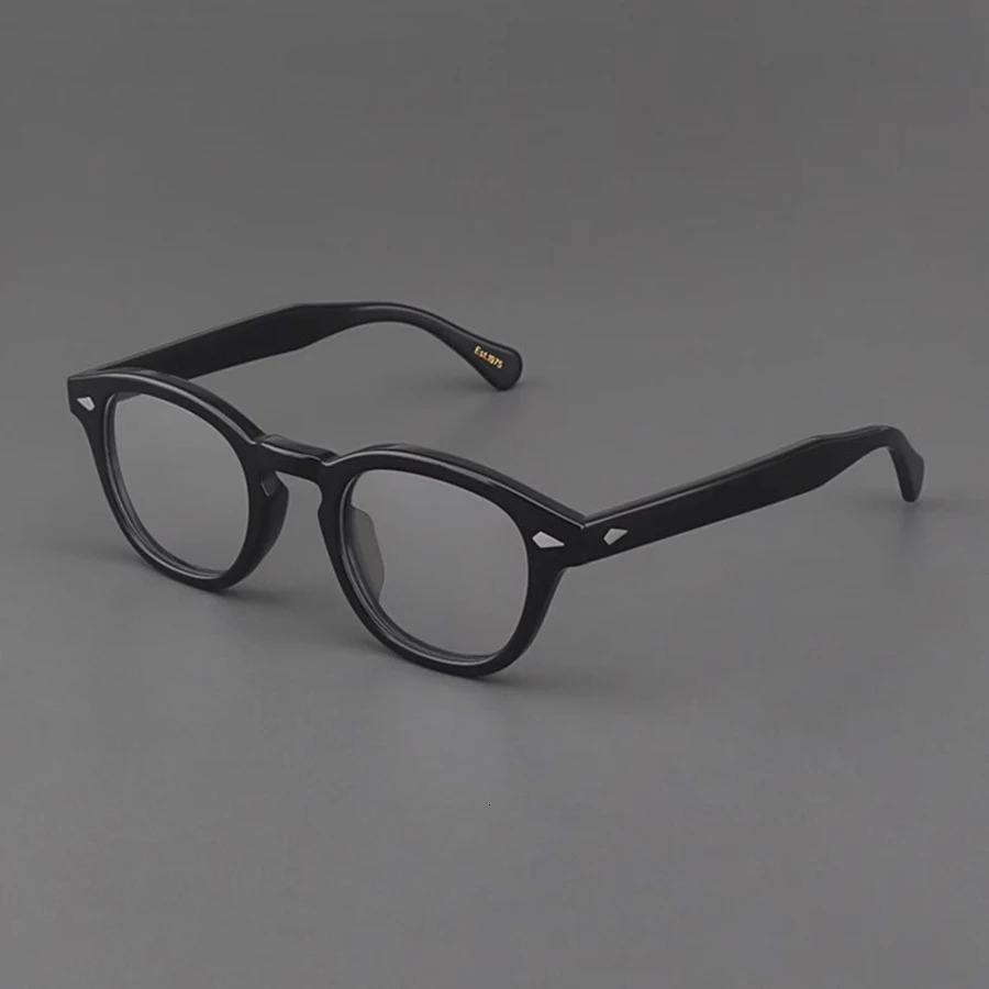 Mens Frame Johnny Depp Style Transparent Lens er Computer Mens Round Retro Glasses 240929