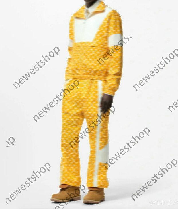 24ss Men designer Coat Jacket mens Flower splicing pattern letter jacquard sets long sleeve jackets womens black yellow cloth