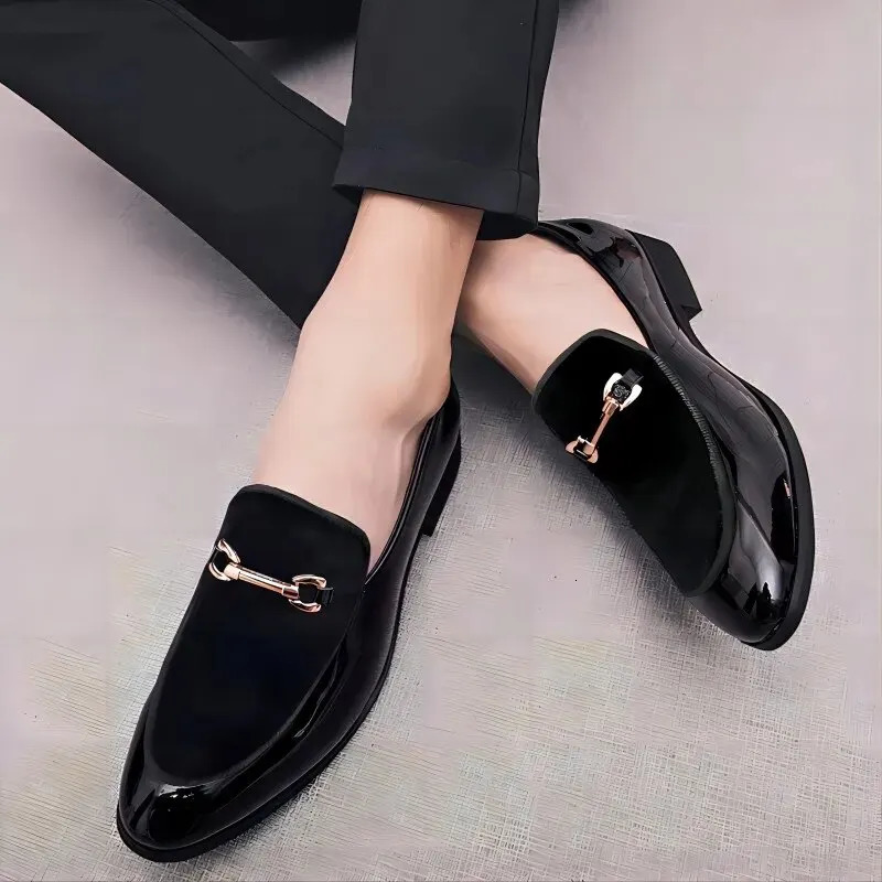 Loafers Fashion Pointy Dress Mens Shoes Loafers Official Wedding Shoes Party Apartment Navy Blue Loafers Mens Shoes Black 240930