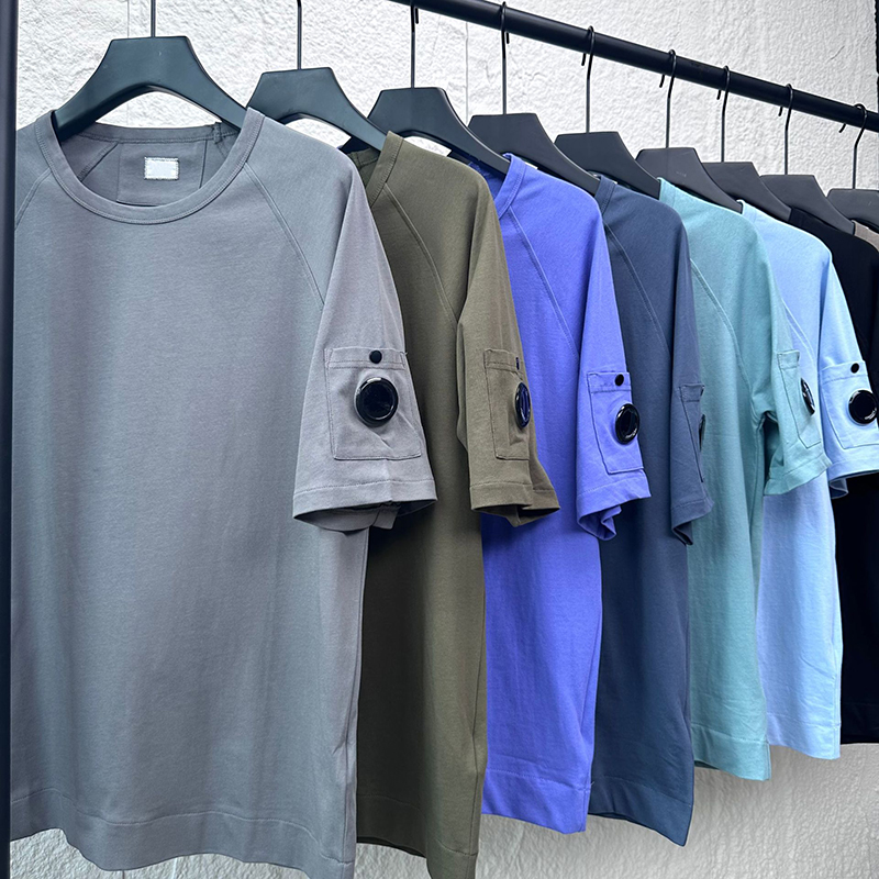 Europe Designer Mens T-shirt Luxury T Shirt Pocket Lens Cotton Knitted Man Short Sleeves Summer Casual Loose Men Clothing Tees XXL