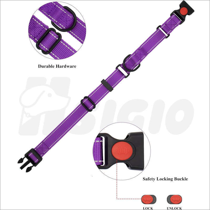 Wholesale Manufacturer Nylon Reflective Martingale Dog Collar and Leash Set with Quick Release Buckle