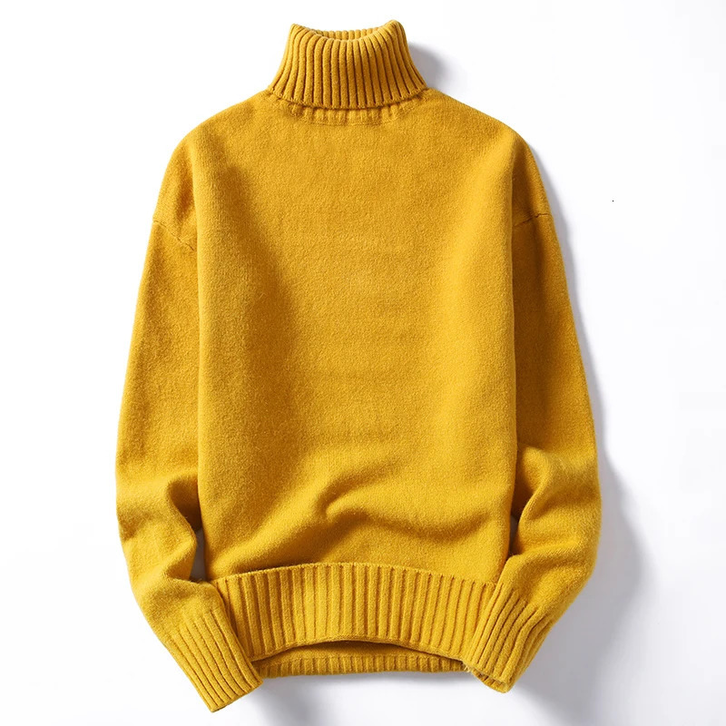Mens Turtleneck Sweater and Pullover Winter Casual Solid Knitted Turtleneck Wool Sweater Fashion Pullover Mens 240930