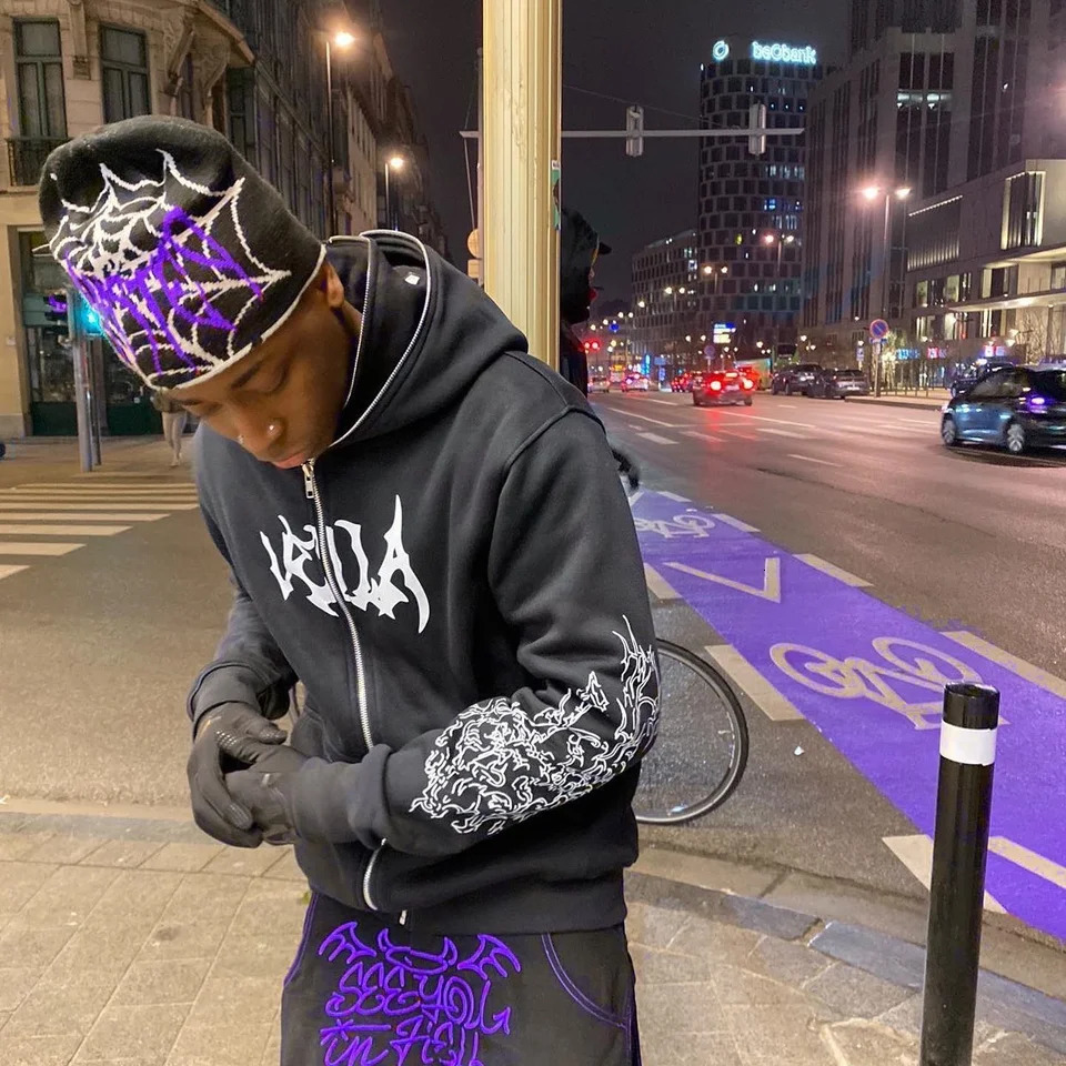 Y2K Fashion Letter Printed Loose Sweatshirt for Womens Street Retro Pop Hip Hop Gothic Casual Sweatshirt 240927