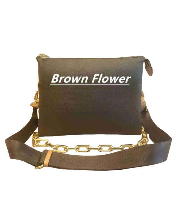 Genuine Leather Designer bag Shoulder Bags Crossbody Gold Chain totes Handbag Purse pouch Wide Removable straps wallets inside compartments 26cm