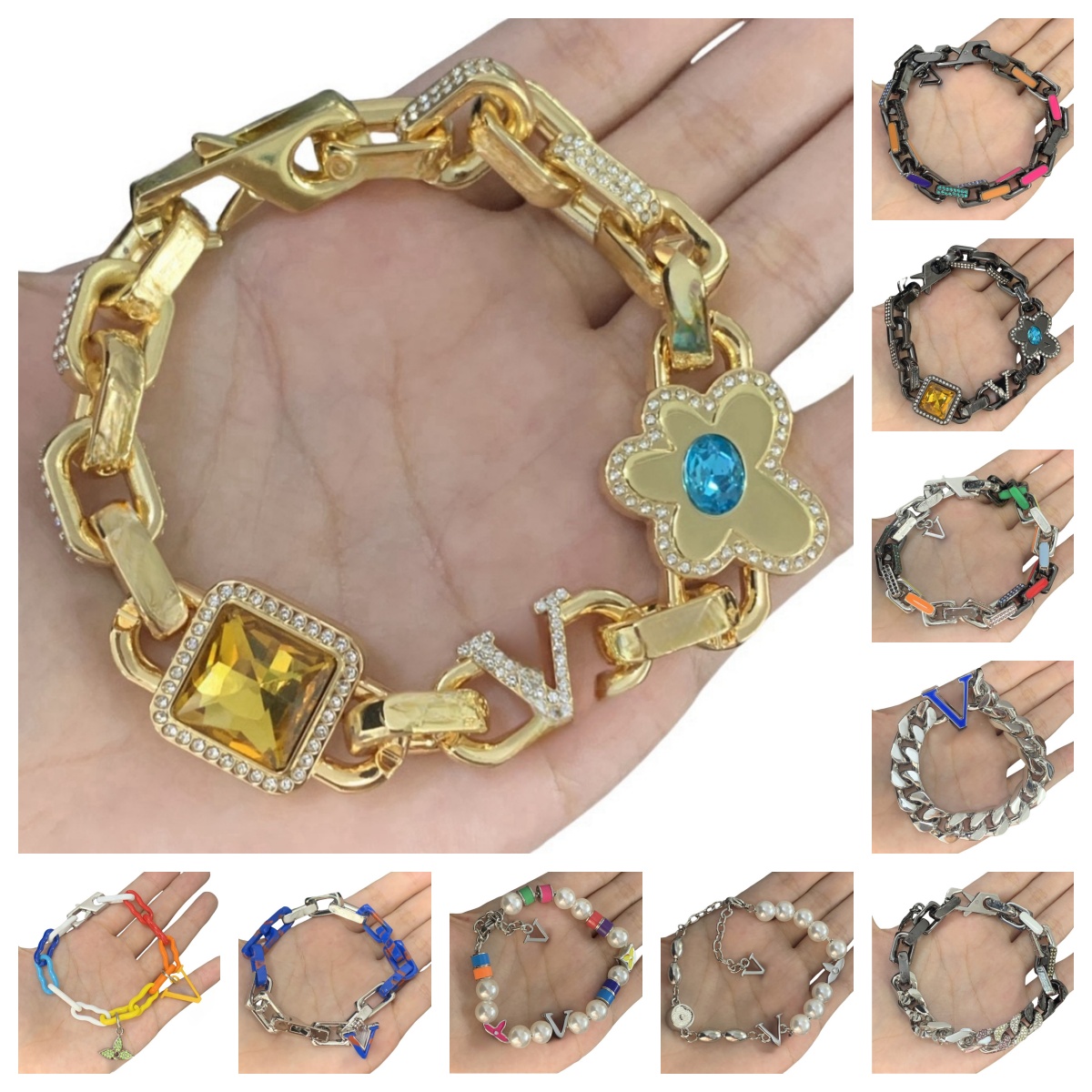 20 styles Designer Bracelet Womens Bracelets Men's Bracelet Wristband Cuff Designer Jewelry Stainless Steel Bracelet Cuban amine luxury birthday party gifts