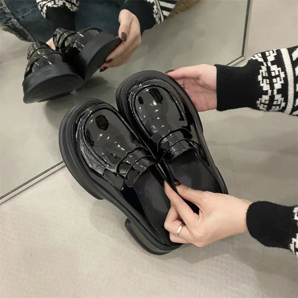 Women's hot Sier Platform Mules - Comfortable PU Leather Loafers Slides for Casual Wear