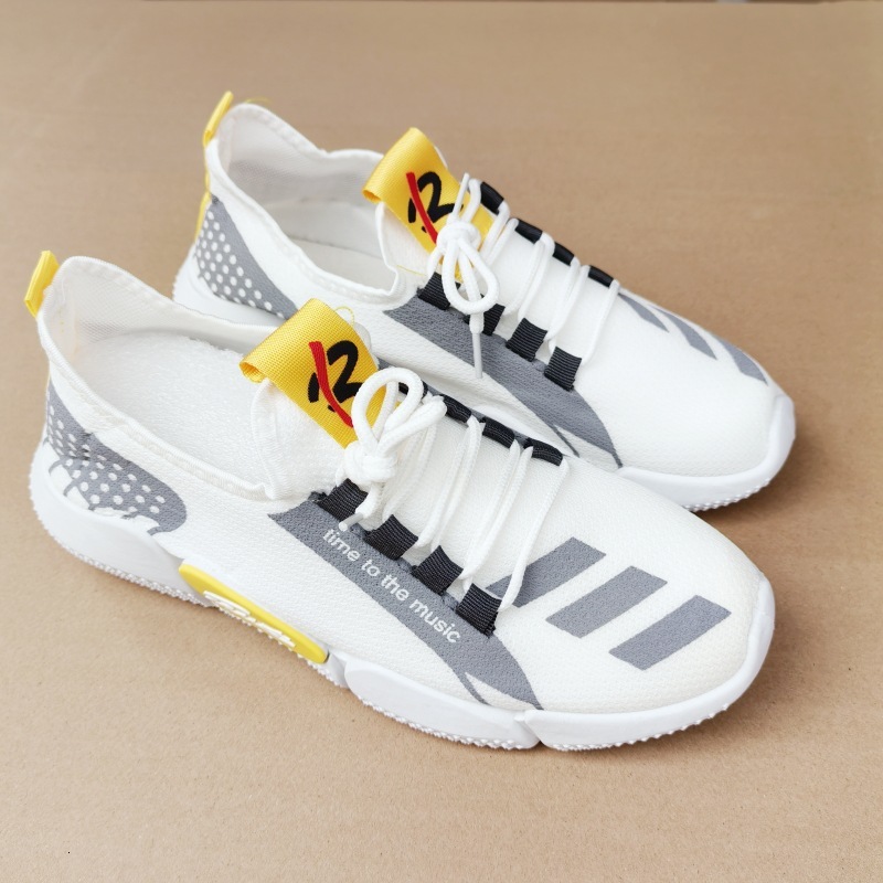 Leisure sports men's breathable running shoes, Korean version of fashionable and trendy mesh shoes