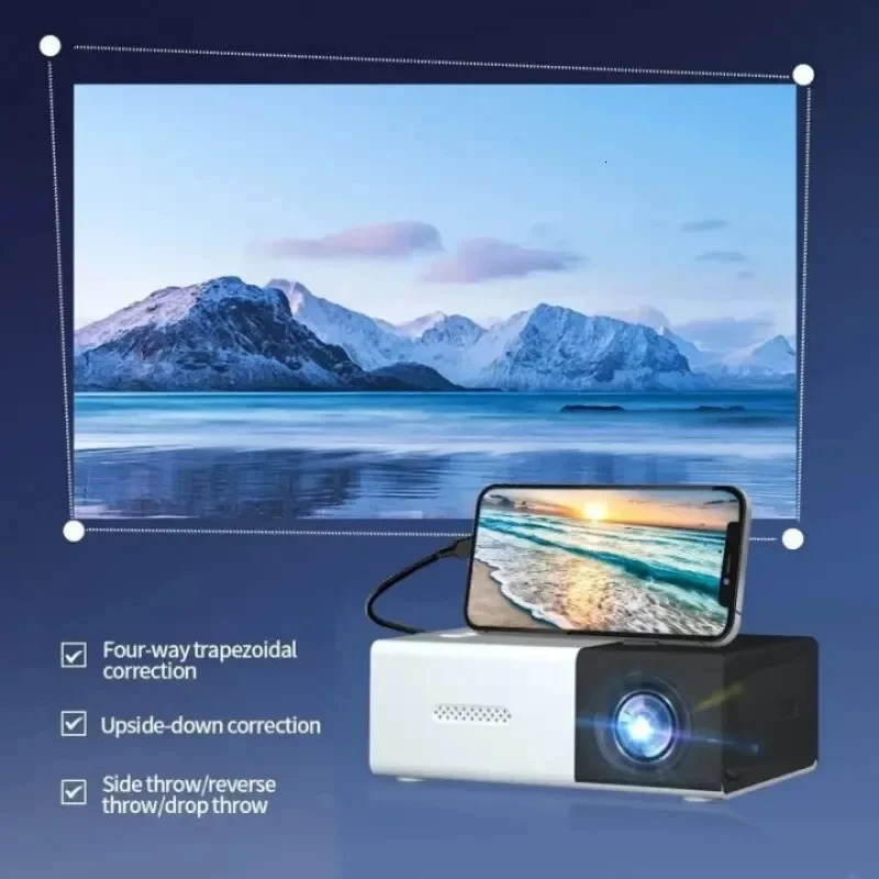 YG300 portable mini movie projector is suitable for outdoor camping/driving/home theater projectors with a lifespan of 30000 hours 240925