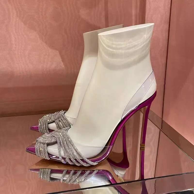 Rhie Women Pumps Wedding Fashion Clear PVC Sexy High heels Sandals Elegant Summer Party Bridal Shoes Woman