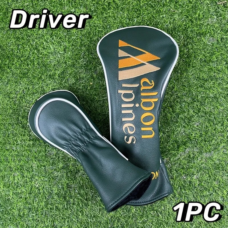 Golf club head cover set made of PU fabric with hook and loop closure suitable for hybrid drivers amusement park forest dustproof protective socks 240