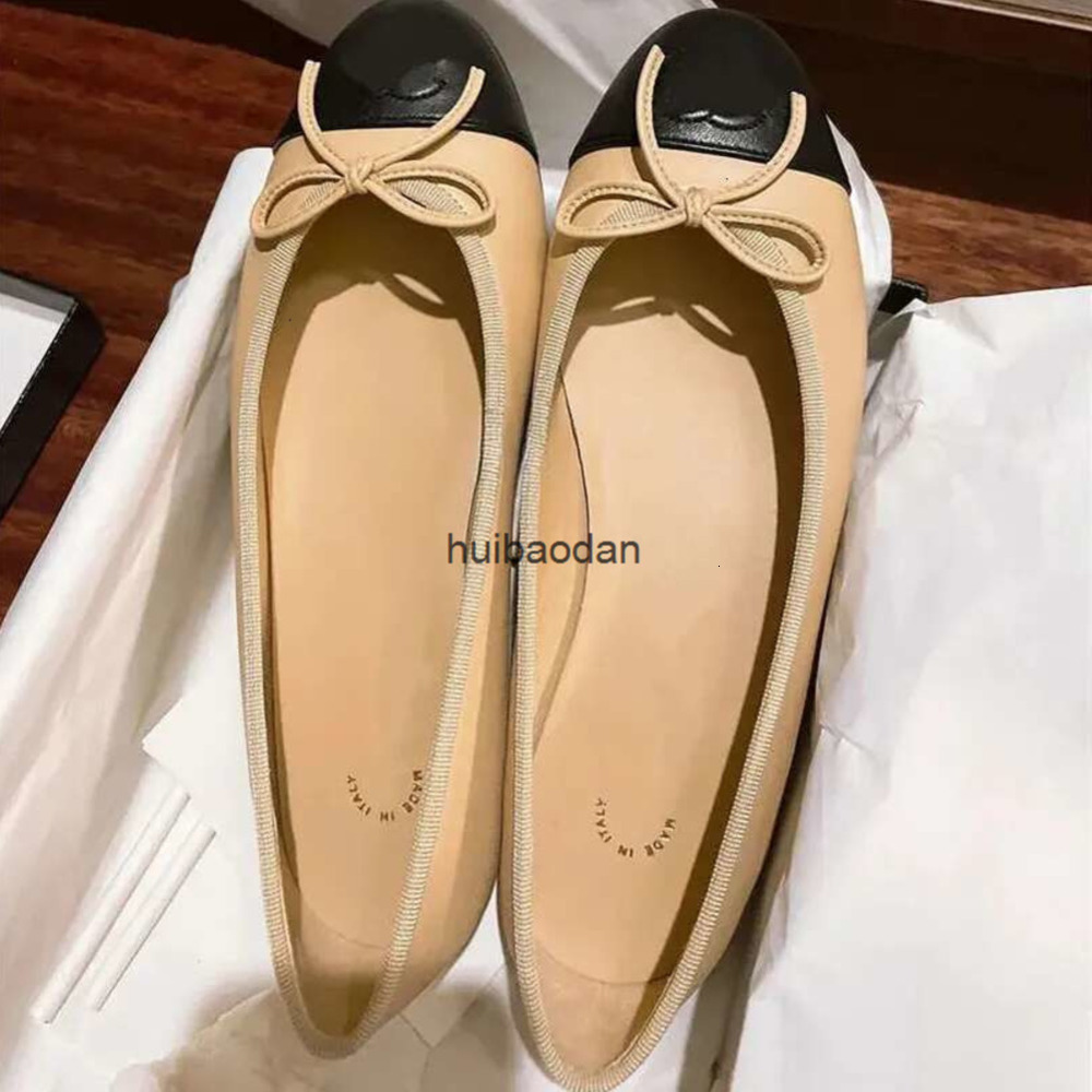 designer shoes Paris Brand designer Black Ballet Flats Shoes Women Quilted Genuine Leather Slip on Ballerina Round Toe Ladies Dress Shoes Slingbacks 01