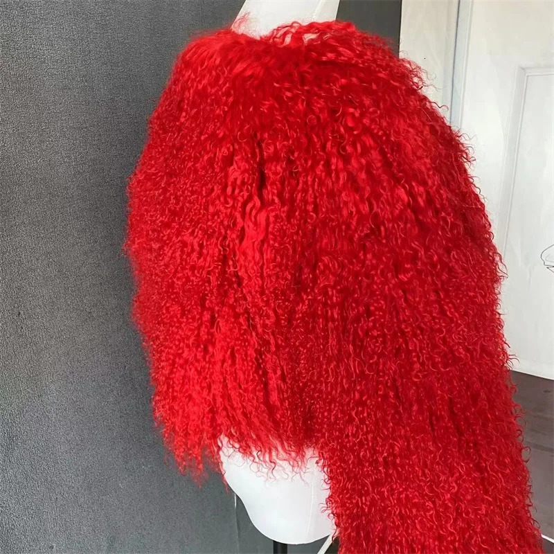 100% Mongolian sheep large-sized fur coat sheepskin coat thick warm coat factory discount 240923