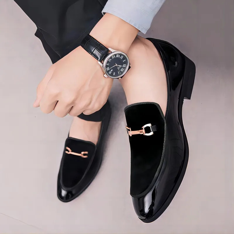 Loafers Fashion Pointy Dress Mens Shoes Loafers Official Wedding Shoes Party Apartment Navy Blue Loafers Mens Shoes Black 240930