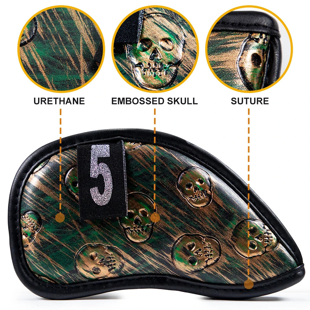 12 piecesset Skeleton Golf Iron Head Cover 39 Pw Aw Sw Lw Club Printing Digital Case Training Equipment Accessories 240921