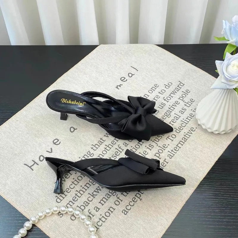 Pointed New Toe Women 2024 Summer Fashion Thin High Heels Slippers Female Casual Party Outdoor Sgbac Pumps Mujer 240921