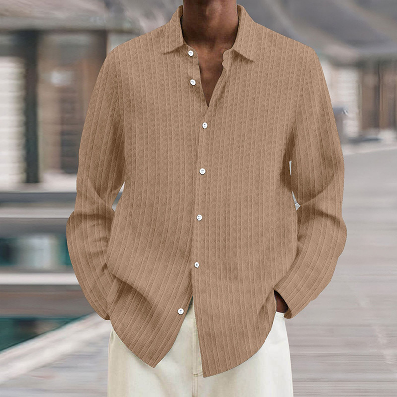 Men's Designer Luxury Dress Shirts Long Sleeve Business Casual Shirt cotton linen lapel Collar Stretch Party Club blouse Spring Autumn S-3XL Blac