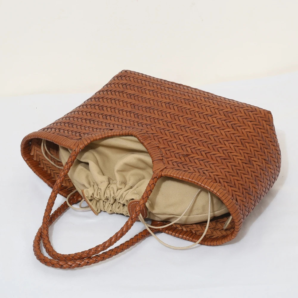 Handbags Genuine Leather Shoulder Bag Weaving Casual Shopping Vintage Big Tote Purse Cowhide Cross Hand Bags Lady dh2931047