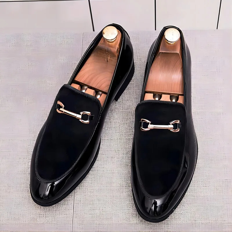 Loafers Fashion Pointy Dress Mens Shoes Loafers Official Wedding Shoes Party Apartment Navy Blue Loafers Mens Shoes Black 240930