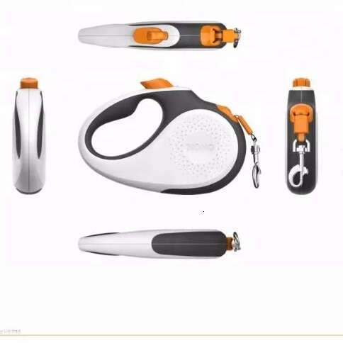 XCHO ergonomic automatic 360 tangle-free tape orange & black large 5m retractable dog leash