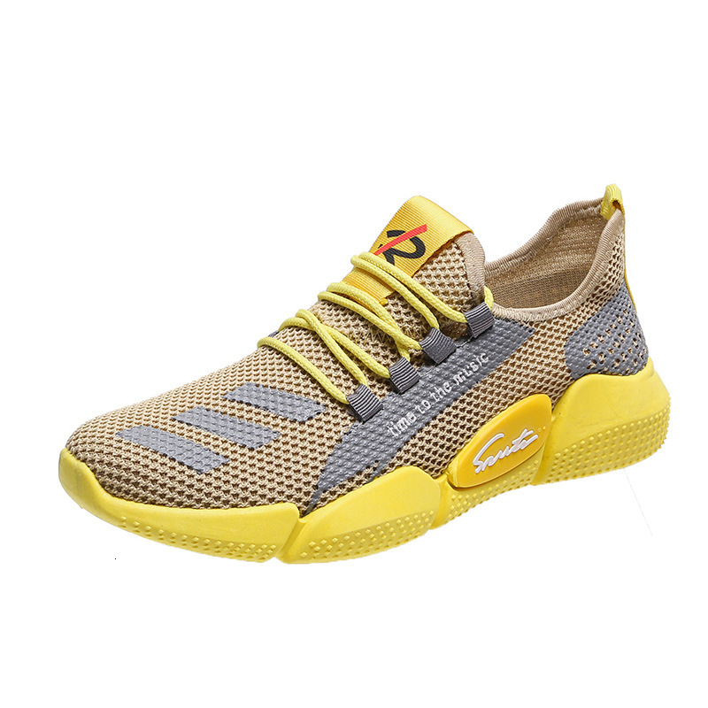 Leisure sports men's breathable running shoes, Korean version of fashionable and trendy mesh shoes