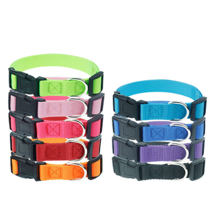 Wholesale Adjustable Dog Collar Classic Solid 9 kinds of Colors Nylon Pet Collars