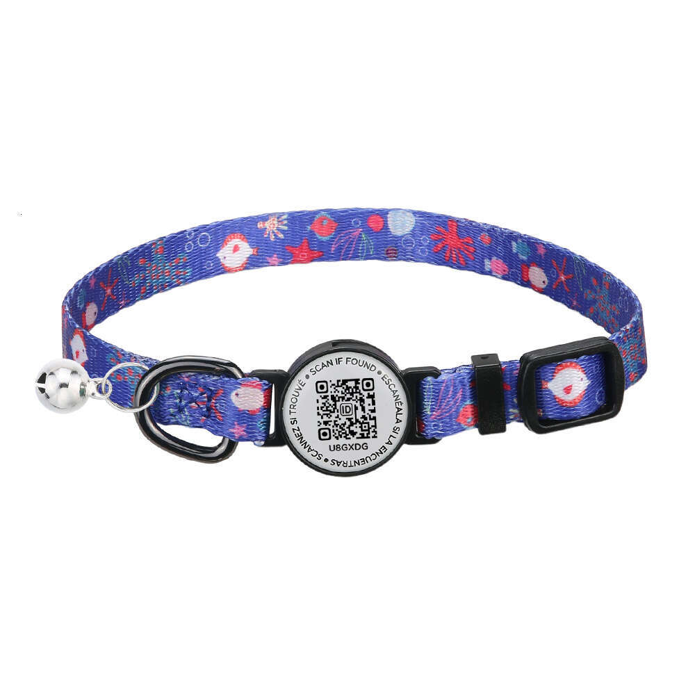 Software ready Personalized Adjustable Breakaway Buckle Anti-loss Safety Smart Cat Collar Necklace With ID Name Tag