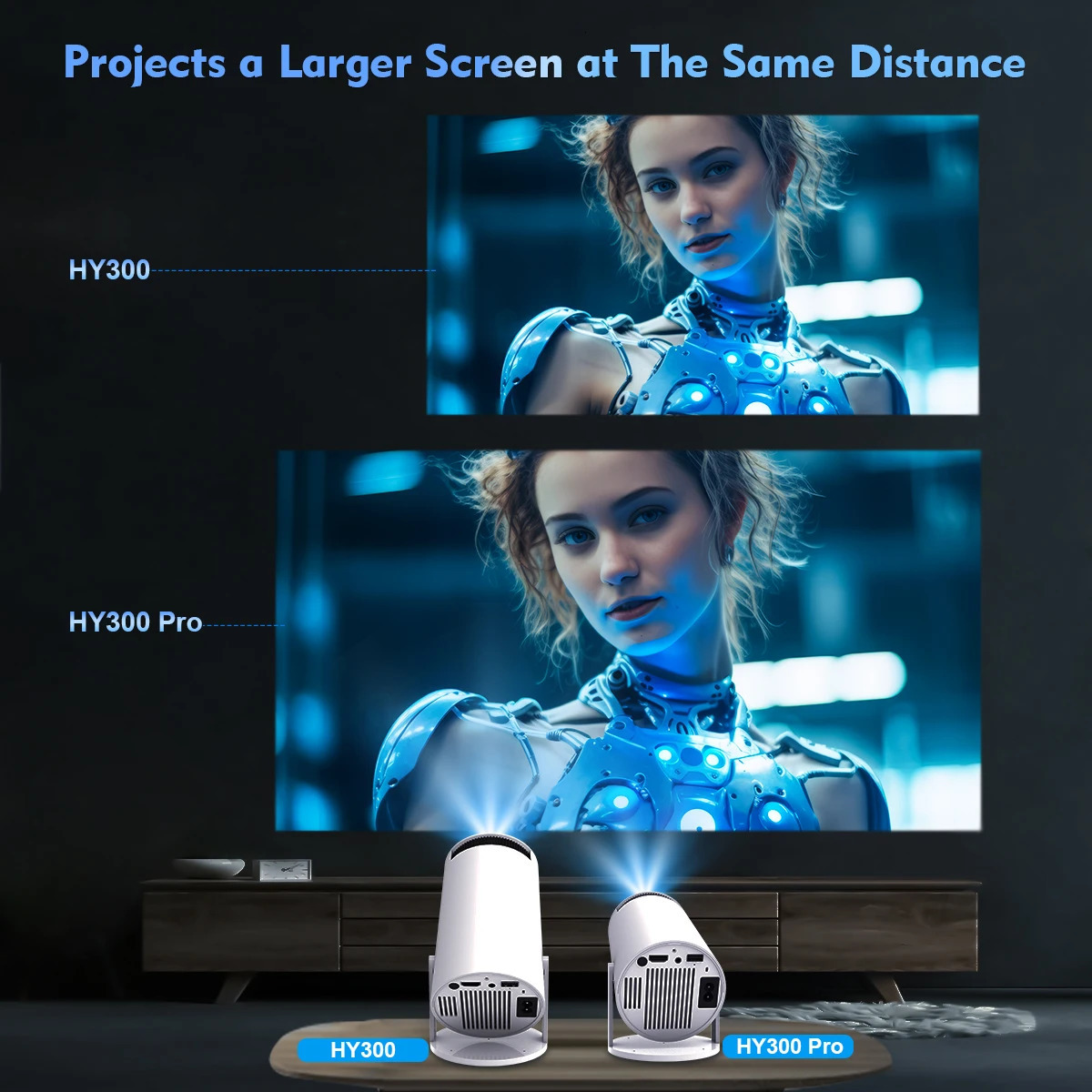 Magcubic Projector Android 11 4K 1280 * 720P HY300 Dual Wifi 260ANSI 180 ° Flexible BT5.0 Cinema Outdoor Portable Projector HY300 Pro 240925