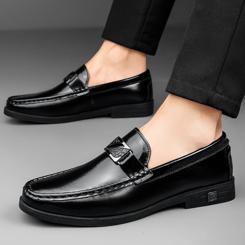 Formal dress mens flat shoes/5cm elevator shoes mens lifting sports shoes soft denim leather mens casual height increase shoes 240930 - view 6