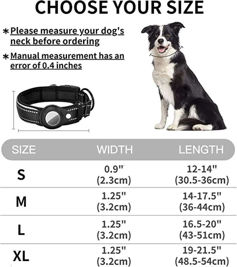 Apple Airtag tracker protective case missing pet locator Reflective bell collar for dogs and cats