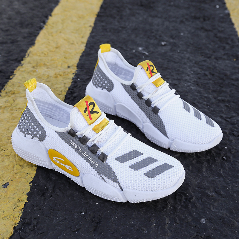 Leisure sports men's breathable running shoes, Korean version of fashionable and trendy mesh shoes