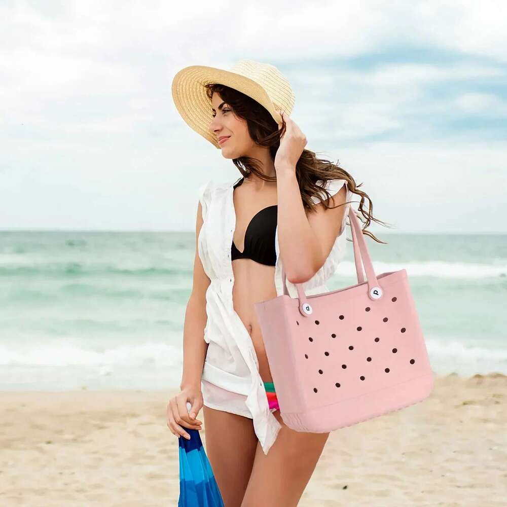 Large Bogg Baglarge Capacity Bogg Bag Fashion Mommy Storage Baskets Rubber Over Sized Tote Summer Color Eva Jelly Beach Bags w250417
