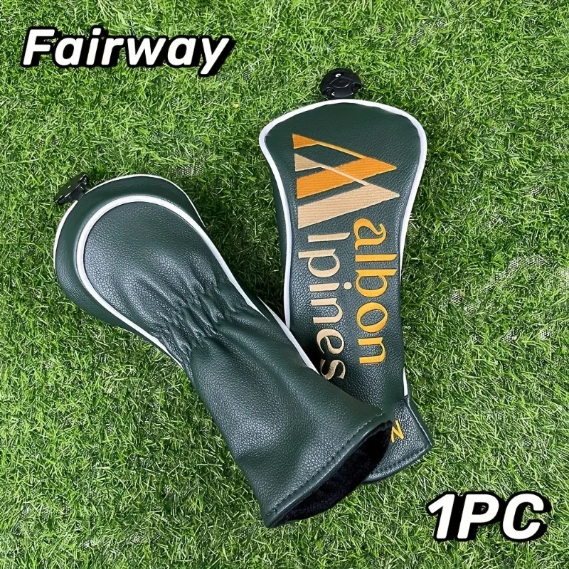 Golf club head cover set made of PU fabric with hook and loop closure suitable for hybrid drivers amusement park forest dustproof protective socks 240