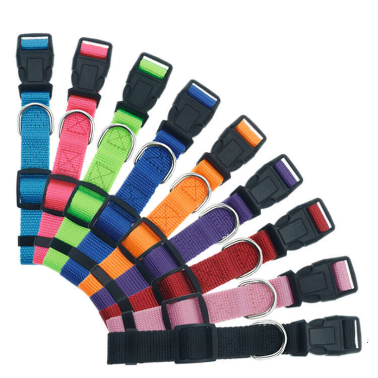 Wholesale Adjustable Dog Collar Classic Solid 9 kinds of Colors Nylon Pet Collars