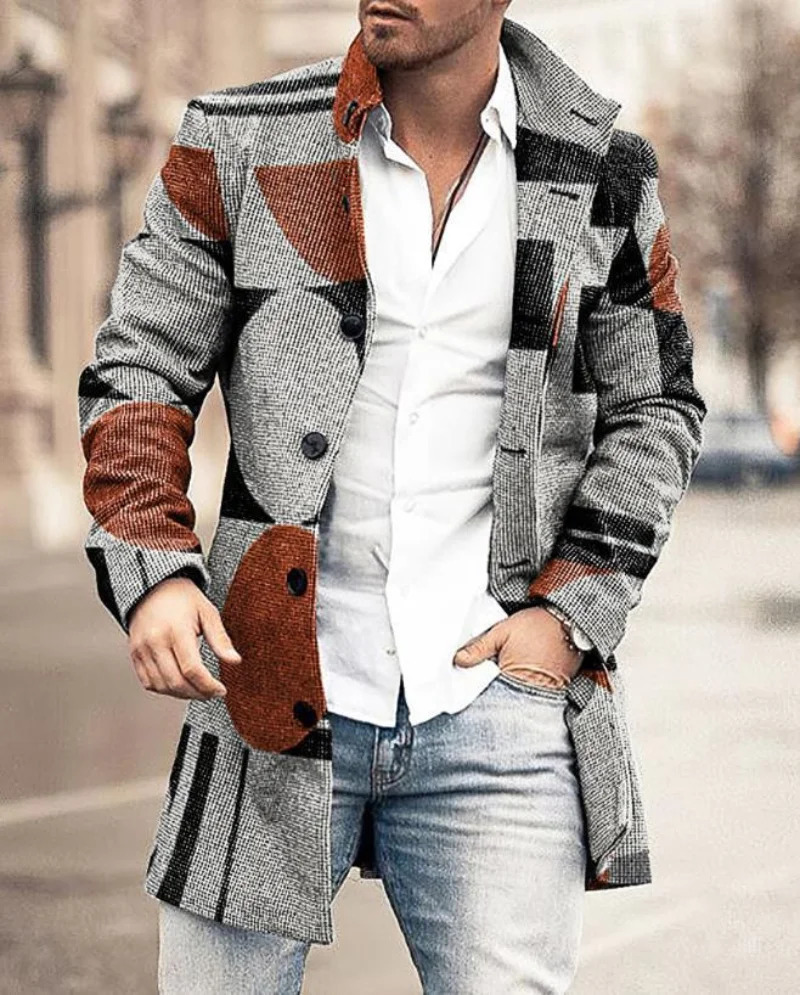 outerwear European and American winter wool windproof machine stand up collar mid length pocket casual jacket 240929