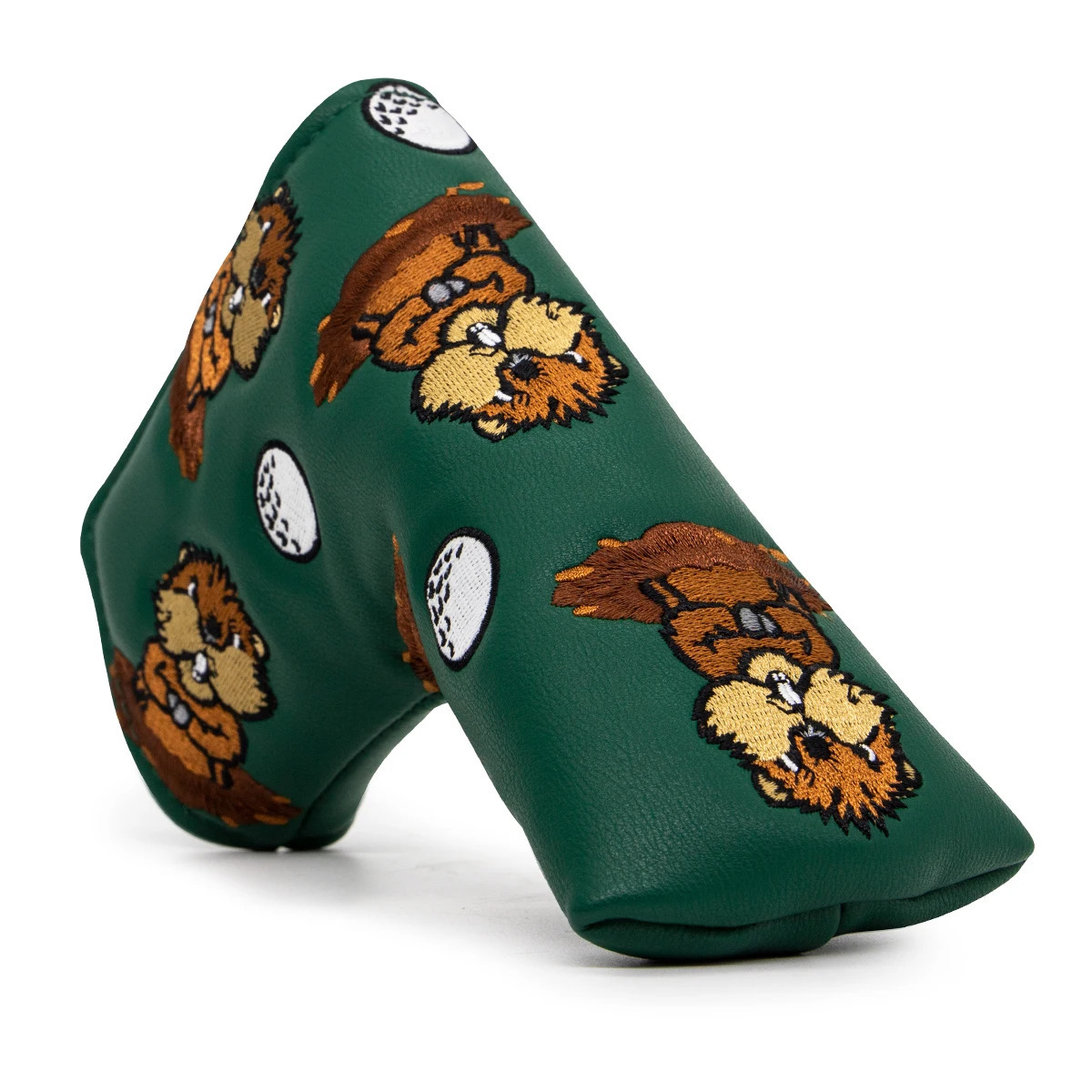 Green Leather Groundhog Golf Driver Fairway Wood HybridUT Headcover Club Head Cover High Quality Embroidery 240921