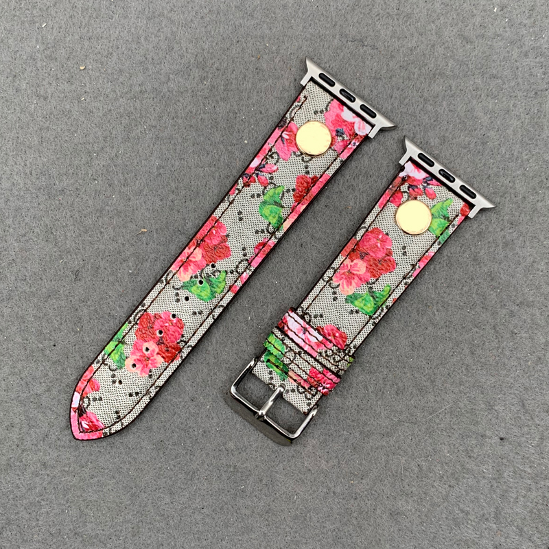flower Apple Watch band Silicone Watch Strap for apple watch series 8 3 4 5 6 7 49mm 38MM 42MM 44mm iwatch Bands Color Print Armband ap Watchbands Bracelet Smart band
