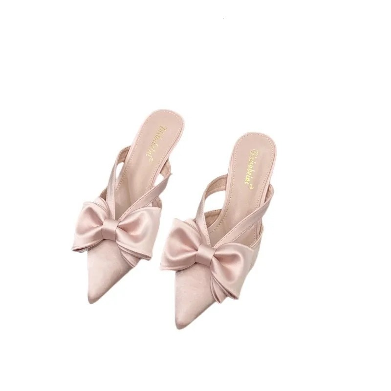 Pointed New Toe Women 2024 Summer Fashion Thin High Heels Slippers Female Casual Party Outdoor Sgbac Pumps Mujer 240921